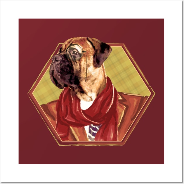 Hipster Bullmastiff Wall Art by Nartissima